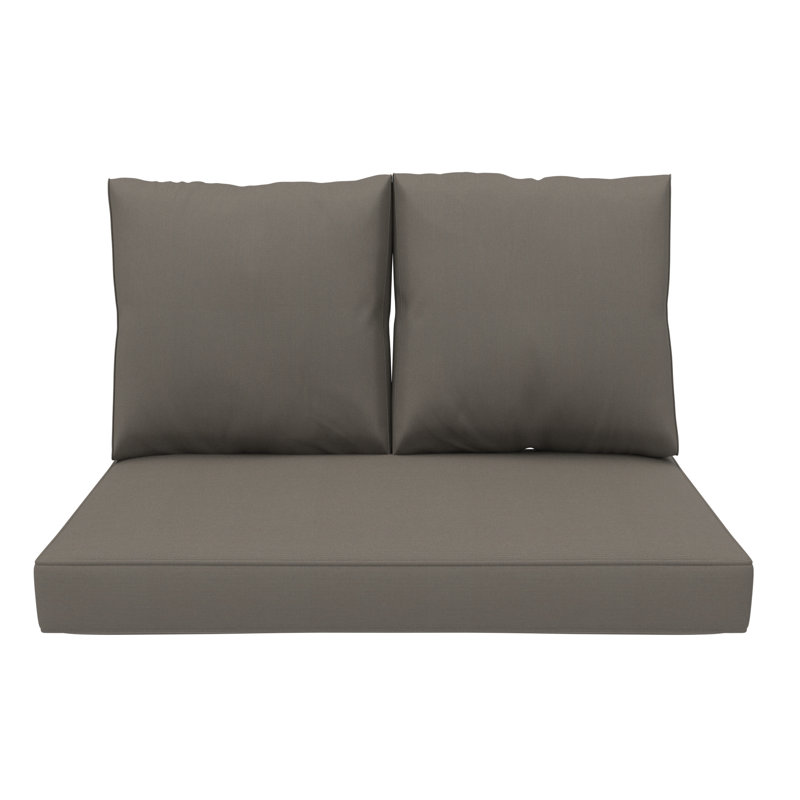 Sunbrella Outdoor Loveseat Cushion, Deep Seat/Back Replacement Cushion 5 Inch, Spectrum Graphite