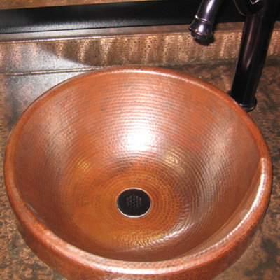 Novatto 17'' Copper Circular Bathroom Sink