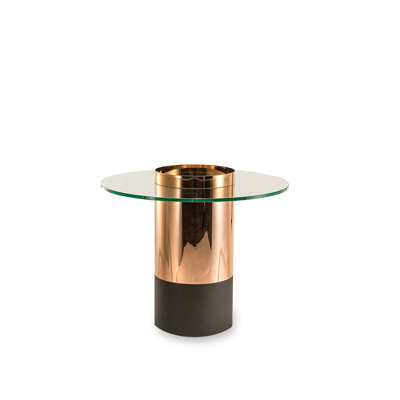 Table de bout cylindrique en verre