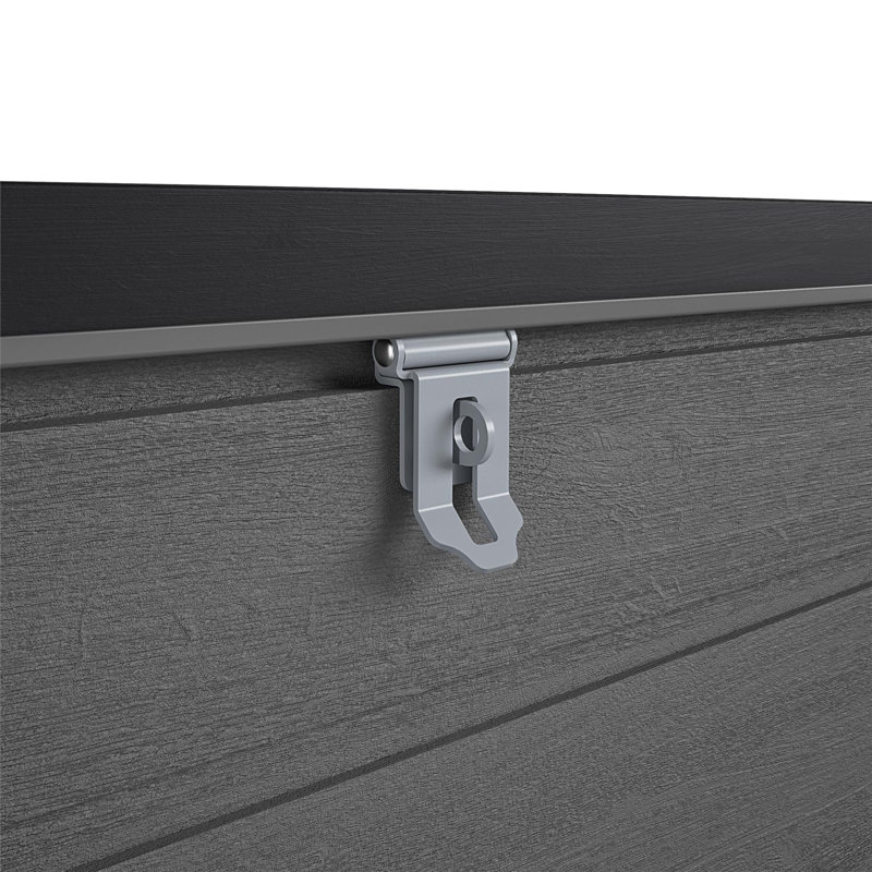 180 Gallon Water Resistant Plastic Lockable Deck Box, Black/Charcoal