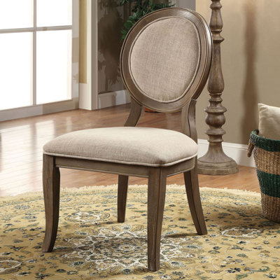 21.4" W Transitional Side Chair, Rustic Oak (2/CTN)