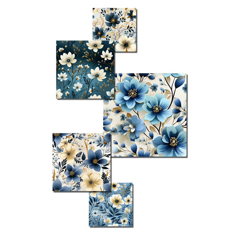 Flavie - ensemble d'art mural floral de 5