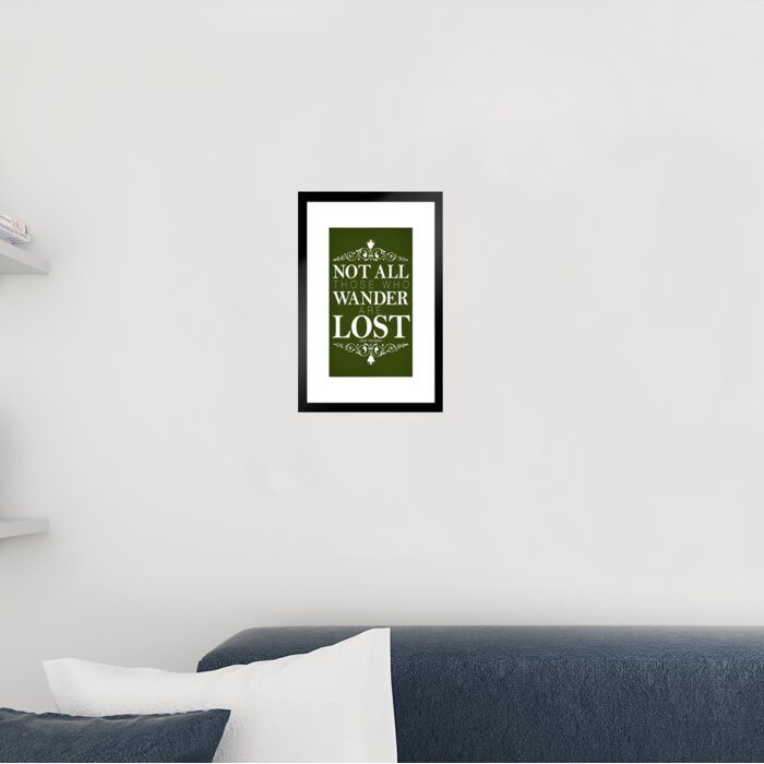 Trinx Not All Those Who Wander Are Lost JRR Tolkien Green Matted Framed ...