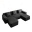 Canapé modulaire en U à 3 places avec tissu en velours côtelé et deux repose-pieds mobiles-131994038-131994040