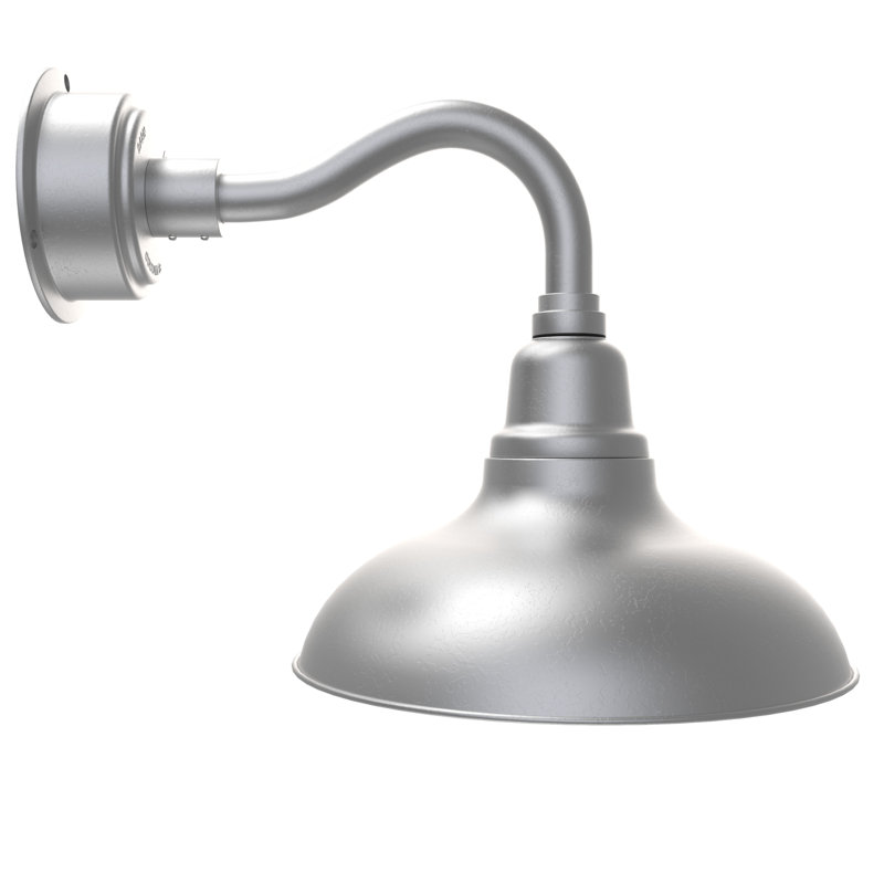 Luminaire de grange 1 lumière DEL Idella, Argent galvanisé, H 14 po x l 12 po x P 18 po