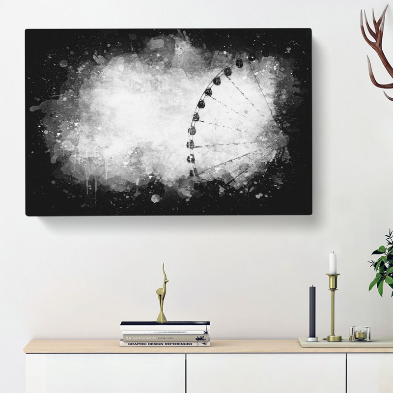 Ferris Wheel In Seattle - Wrapped Canvas, 60cm H x 91cm W x 3cm D