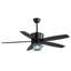 Ventilateur de plafond imperméable intérieur / extérieur noir 52 po avec ensemble d'éclairage et télécommande pour patio / abri de jardin Aaron