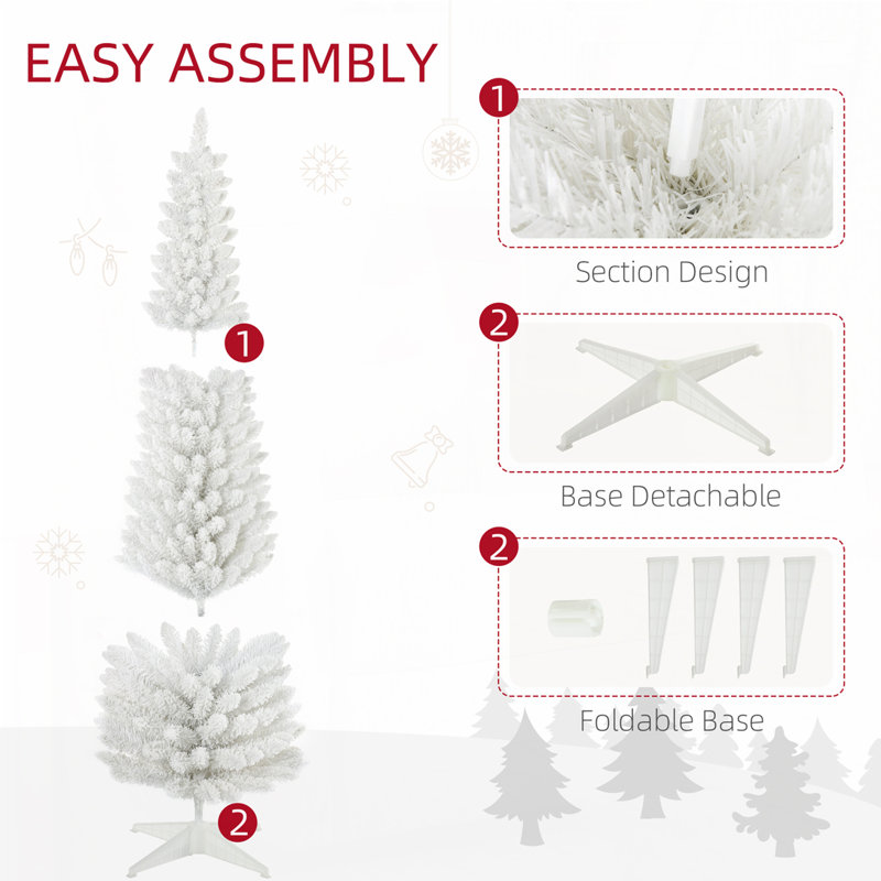 Arbre de Noël artificiel enneigé 6 pi, blanc