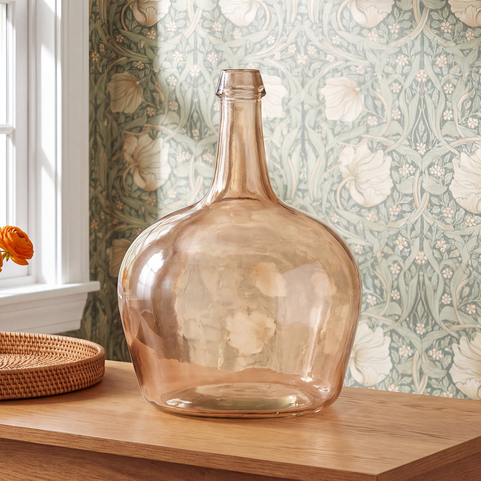 Meile Glass Decorative Bottle, Beige