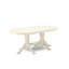 Ensemble de salle à manger 9 pièces comprenant une table ovale en bois avec rallonge amovible et 8 chaises rembourrées, lin blanc-1422344992