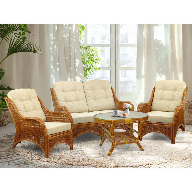 Lenita Upholstered 48'' Loveseat, Cream Polypropylene/Olefin