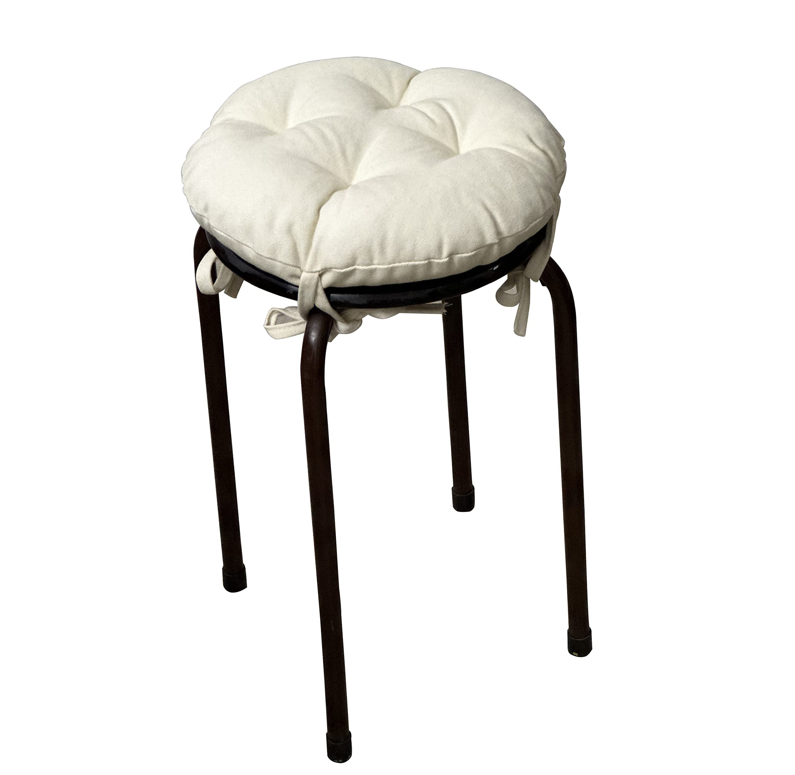 Round Stool Seat Cushion, Thin Cool Seat Cushion, Round Cotton Chair Pad With Ties For Garden