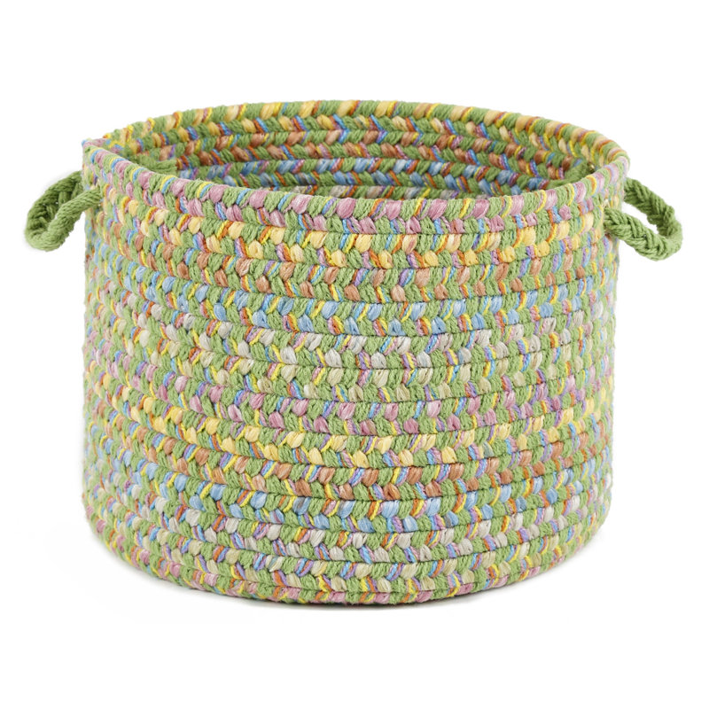 August Grove® Berklee Fabric Decorative Basket, 8" H x 10" W x 10" D, Lime