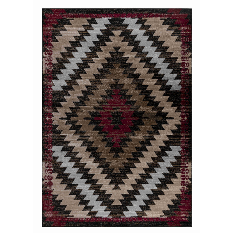 5' X 8' Brown Geometric Area Rug, Rectangle 8' x 11'