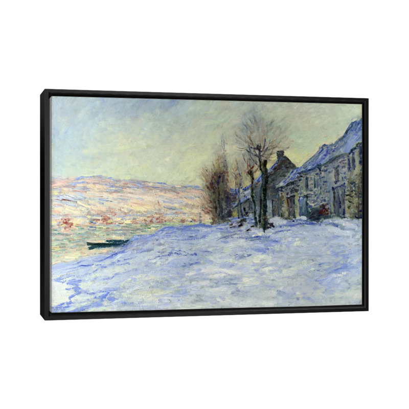 «Lavacourt Sunshine and Snow» par Claude Monet, reproduction d'art sur toile, H 18 po x l 26 po x P 1,5 po