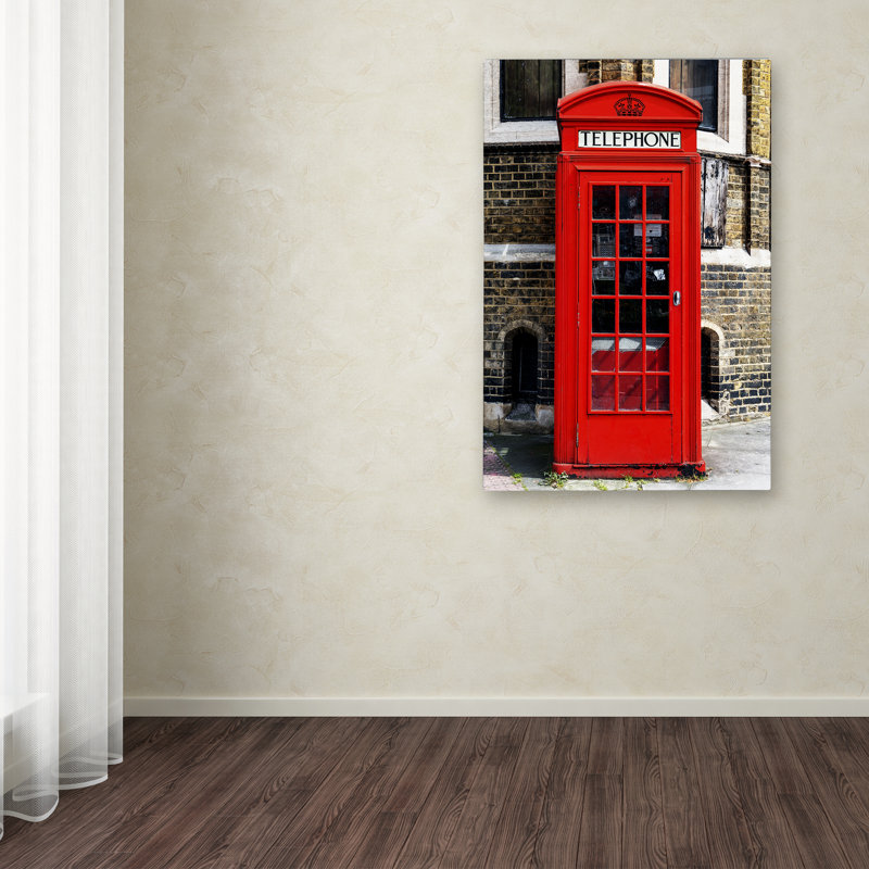 «English Téléphone Booth London», reproduction de photo sur toile tendue, H 47 po x l 30 po x P 2 po