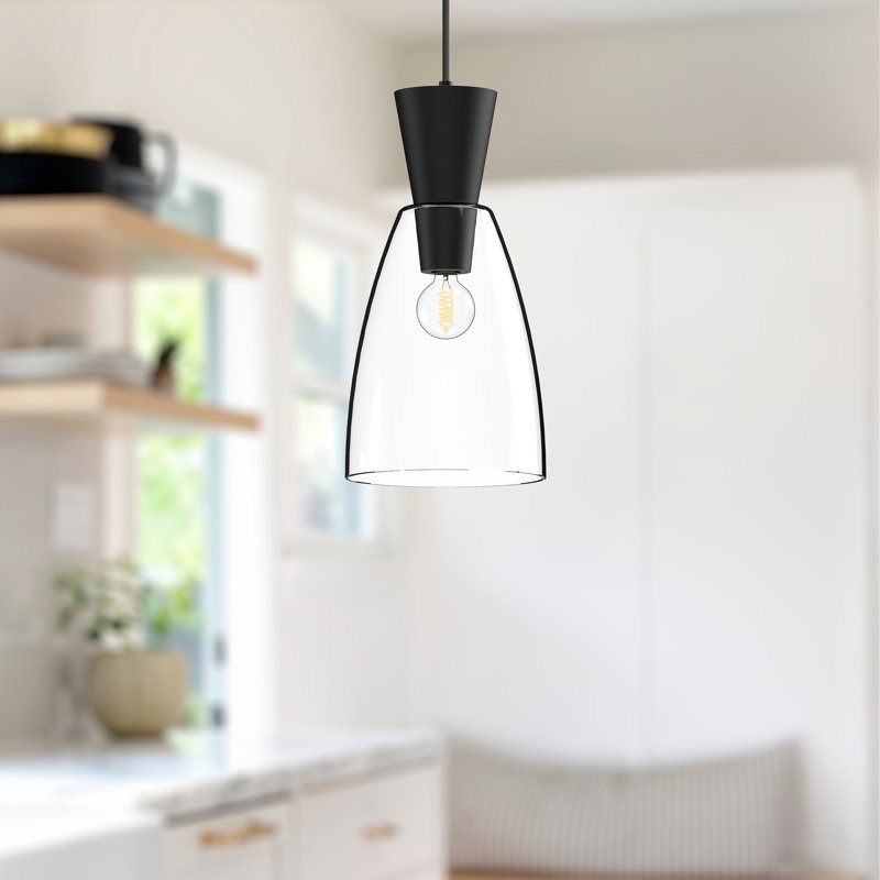 Luminaire suspendu en pot 1 lumière Moxie, Noir mat