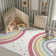 Machine Washable Rainbow Kids Rugs - Non-Slip Low Pile Nursery & Bedroom Indoor Area rug, Colorful Playroom Decor