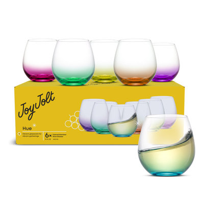 Verres à vin de couleur JoyJolt Hue, 15 oz
