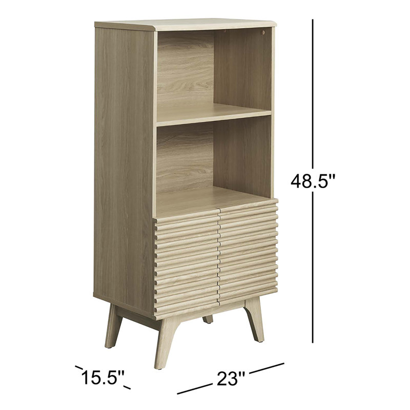 Modway Render Display Cabinet Bookshelf, Beige