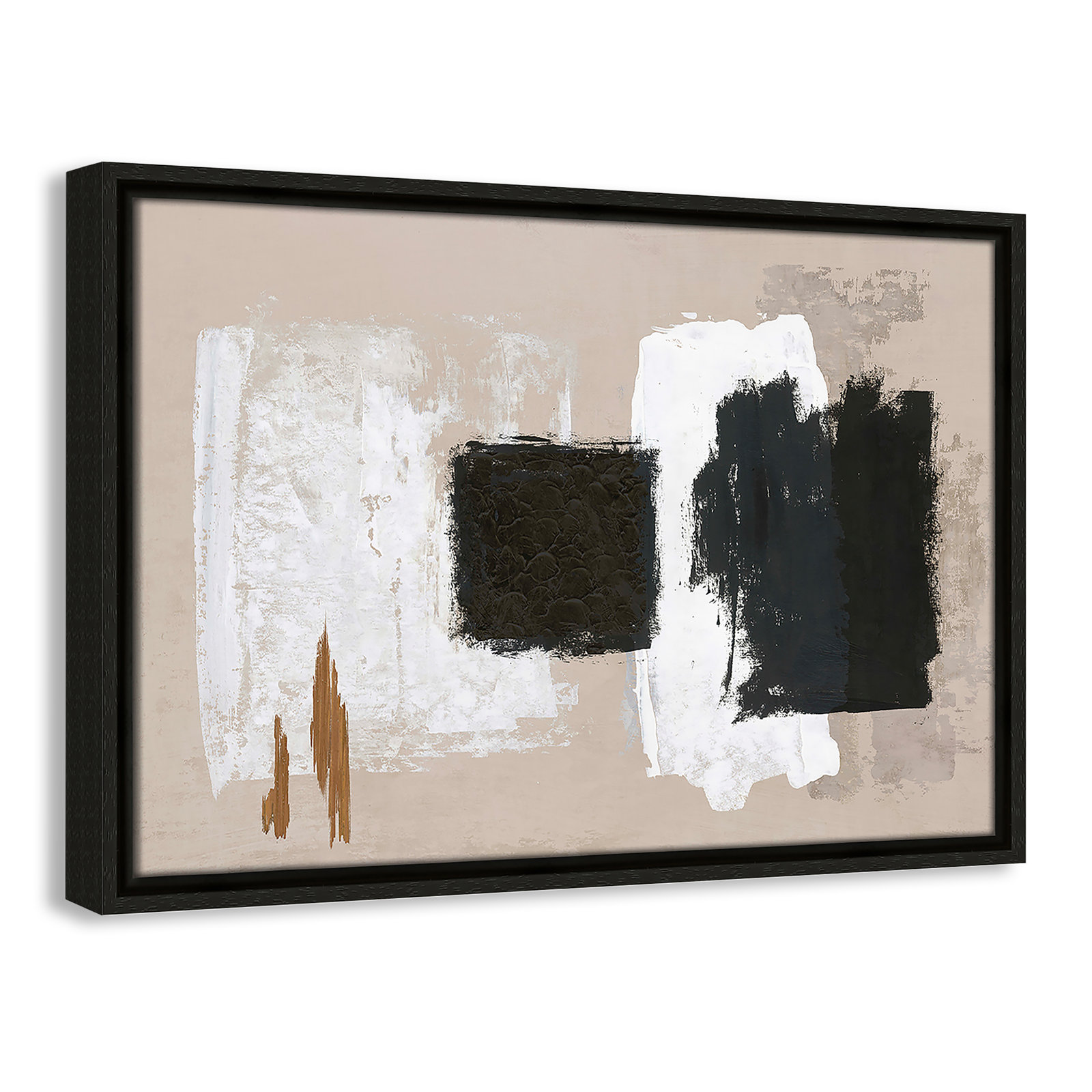 Imone "Golden Slate" Painting, 13.5" H x 19.5" W, Espresso