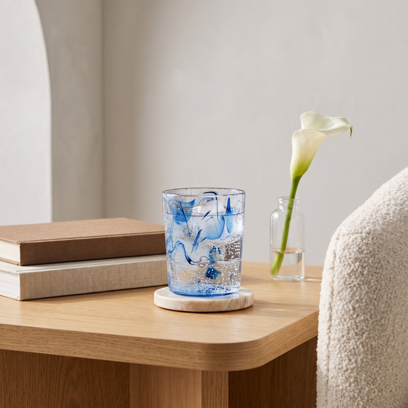 Zigler Swirl Acrylic Drinking Glasses - Blue - 12.4 oz, 14