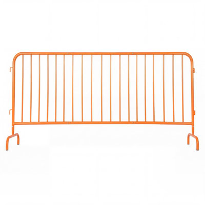 102" Interlocking Steel Barricade, Heavy Duty Galvanized Crowd Control Barriers with Removable Bridge Base for Events, Traffic & Outdoor Use, Orange