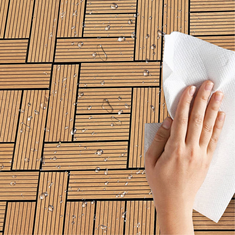 Ensemble de tuiles de terrasse en bois et en plastique composite de 20 pièces, Bois