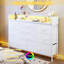 Commode blanche pour meuble télé avec tiroirs pour chambre à coucher