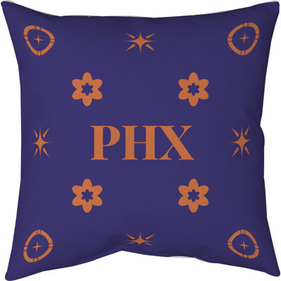 Phoenix Basketball Colors Purple Black Orange Cotton Twill Pillow