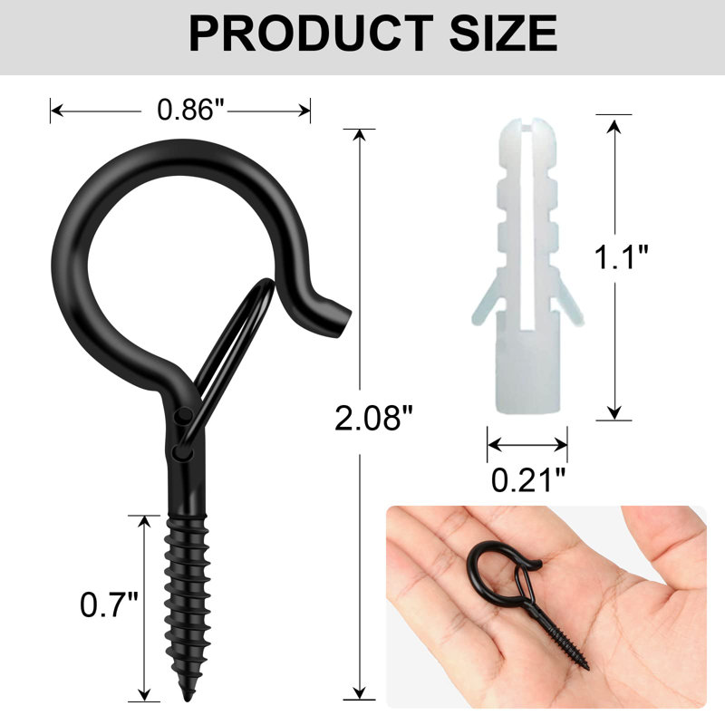 Hooks With Safe Buckle Screw In Planter Eye Hook For Wall Ceiling 25 Pcs