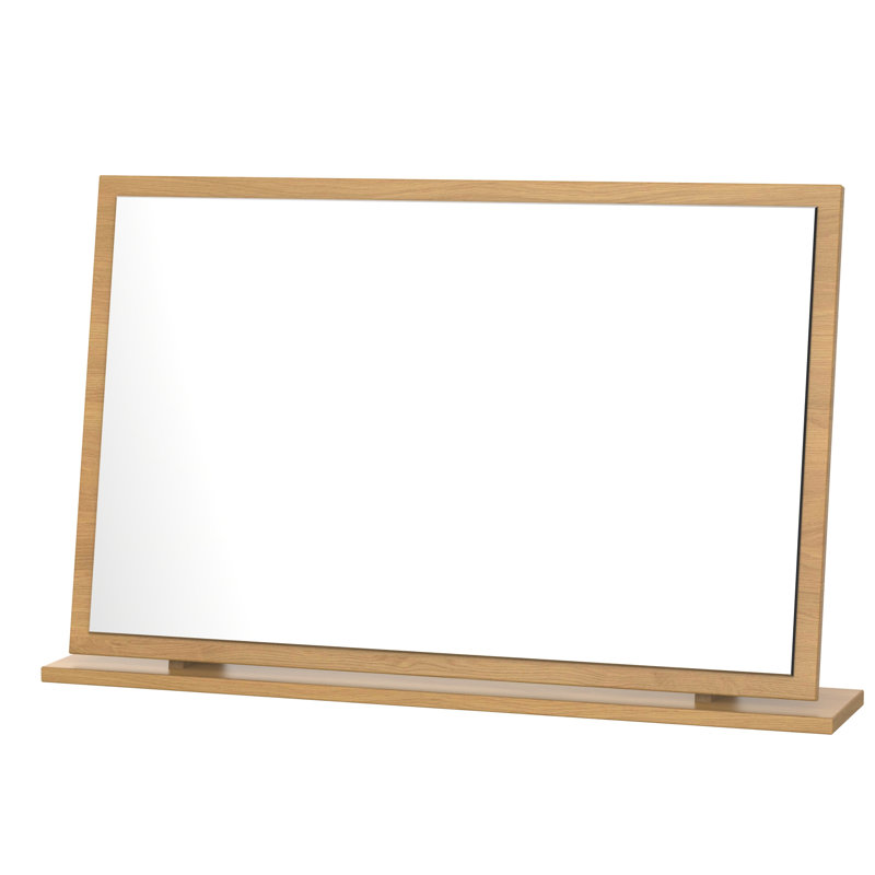 Fully Assembled Lyndale Dresser Mirror, Modern Oak