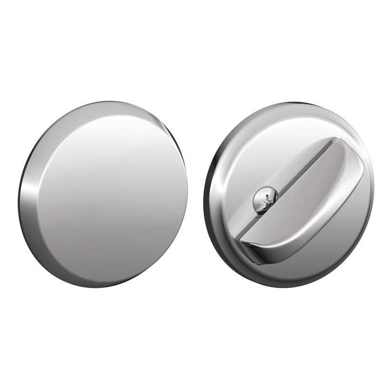 One-Sided Deadbolt Thumbturn with Exterior Plate, Bright Chrome