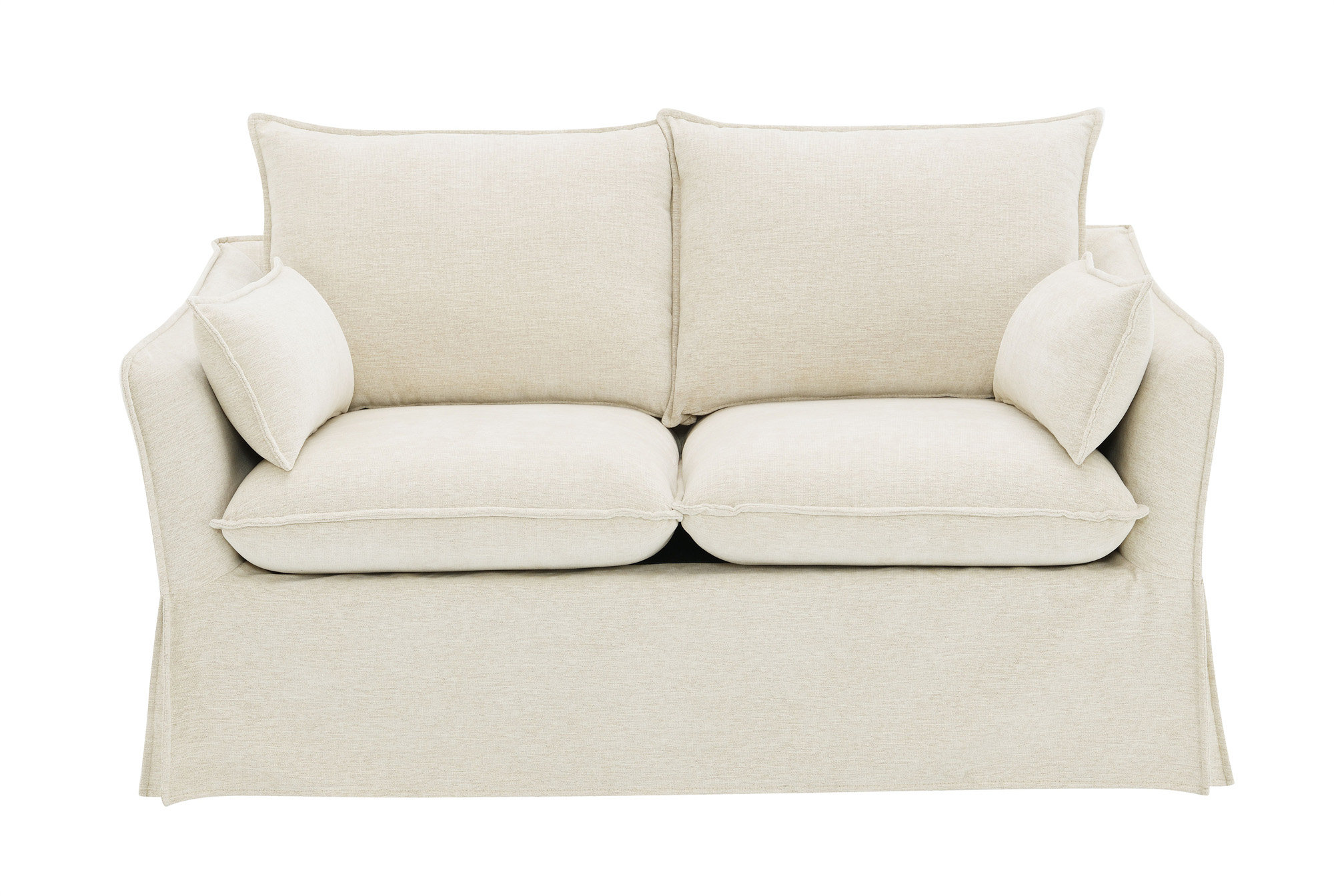 Latitude Run® Shane Beige Linen Loveseat W/2 Pillows | Wayfair