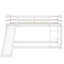 Lit simple au-dessus d'un lit superposé blanc avec glissade et cadre fiables pour une construction de qualité