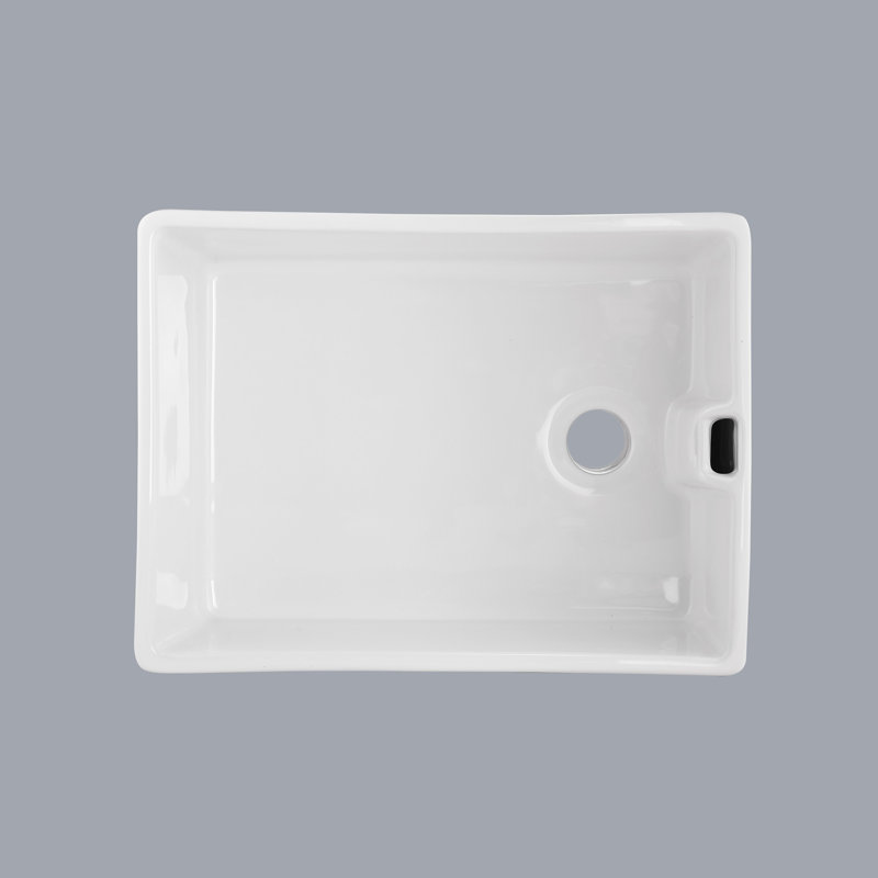 23.6" White Gloss Ceramic Undermount Single Bowl Kitchen Sink