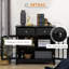 Buffet, armoire de cuisine d'appoint avec portes en verre