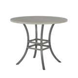 Superstone 36" Round Dining Table With Base - Travertine Top/oyster Base