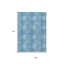 Tapis intérieur lavable à motif de médaillon floral bleu ciel et ivoire 9 pi x 12 pi Denim