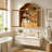 Solid Wood Wall Cabinet with Elegant Wave-723303144