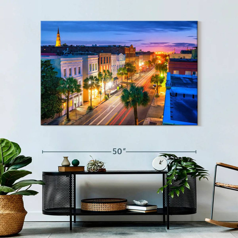 Charleston au crépuscule, H 34 po x l 51 po