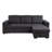 Woven Fabric Reversible Sleeper Sectional Sofa With Storage Chaise Cup Holder Charging Ports And Pockets-3906867