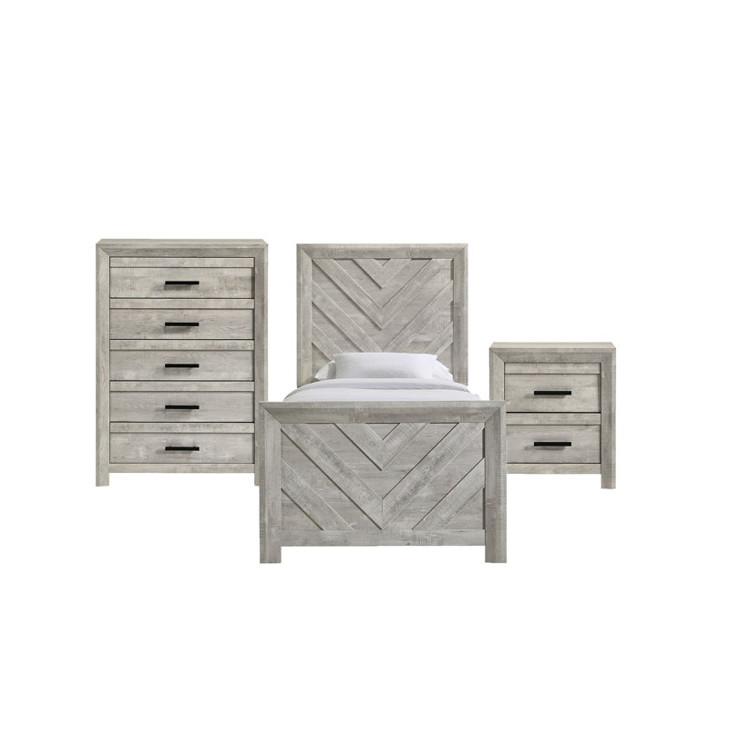 Ensemble de chambre à coucher standard 3 pièces Decker, Simple