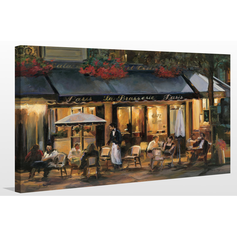 «La Brasserie», reproduction d'art sur toile tendue, H 28 po x l 48 po