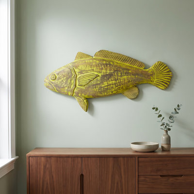 Poisson truite moucheté - jaune patiné