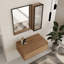 Ensemble de meuble-lavabo mural avec miroir et cadre noir avec étagère 30 po Yorenth - Table de maquillage flottante 30 po sans lavabo