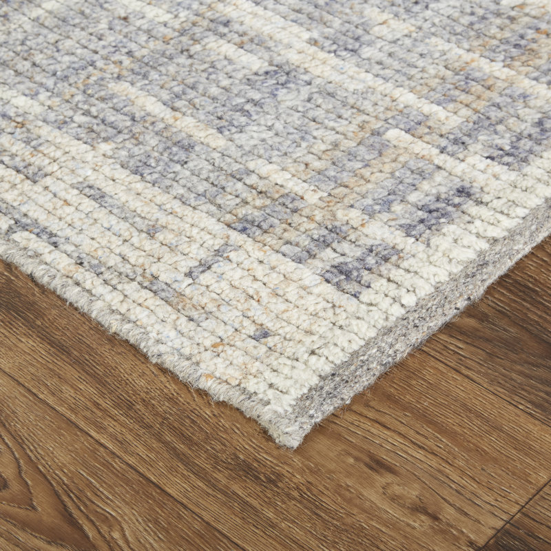 Alford Wool Abstract Area Rug in Gray, Rectangle 11'6" x 15'