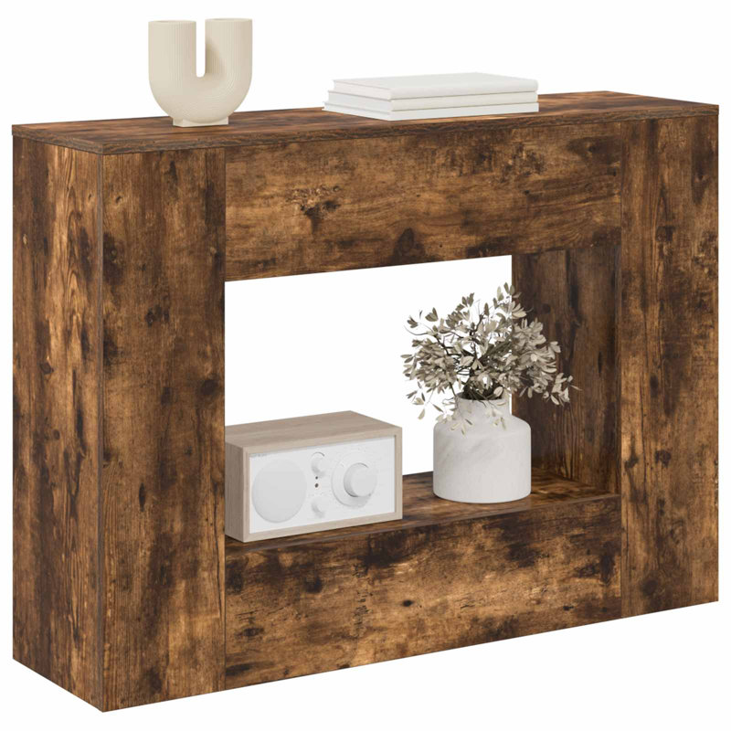 Console Table, 74cm H x 101cm W x 29cm D, Smoked Oak, Smoked Oak, Smoked Oak