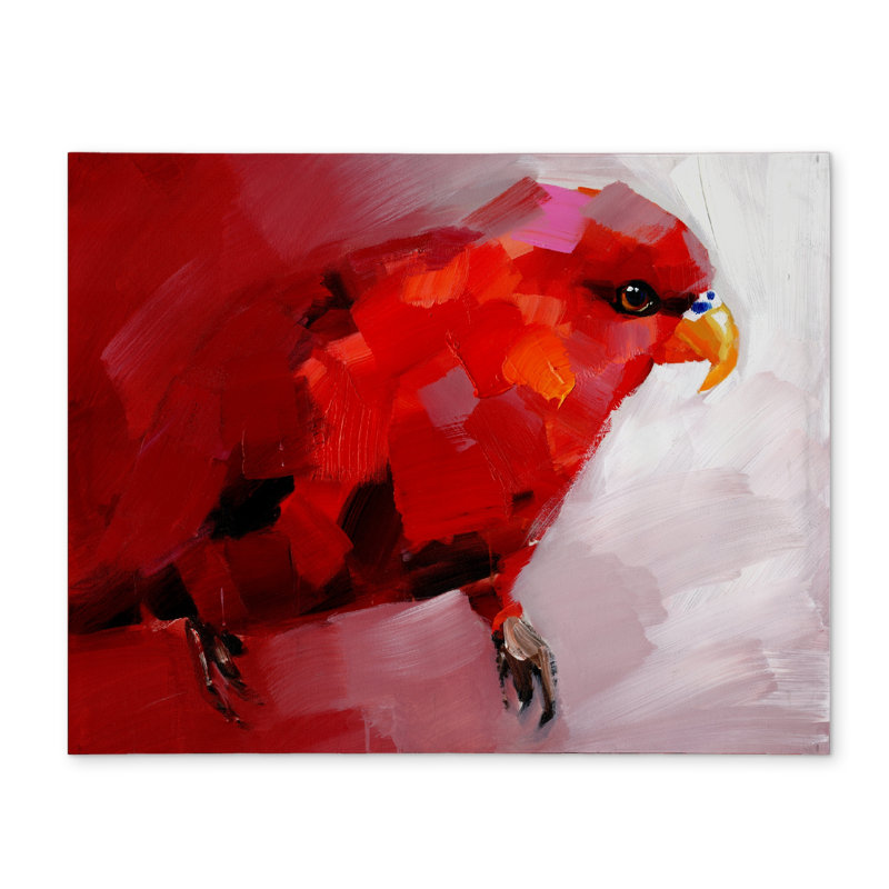 Napperon abstrait avec perroquet rouge