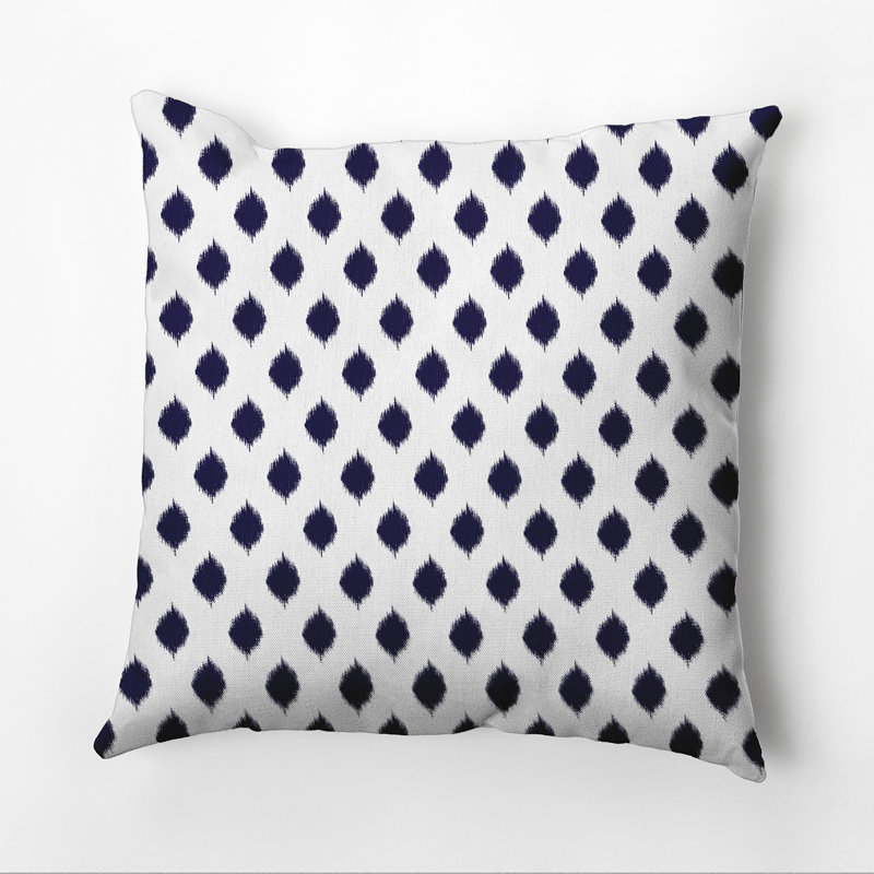 Geometric Print Outdoor Square Pillow Cover and Insert, Spring Navy, 18"x18"